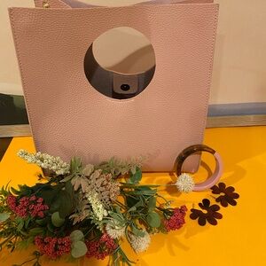 Blush Pink Tote with Circular Handle